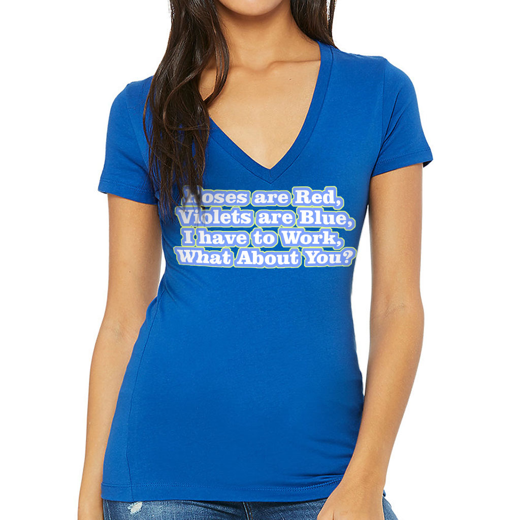 Roses are Red Women's V-Neck T-Shirt - Funny Design V-Neck Tee - Themed T-Shirt - Image 2