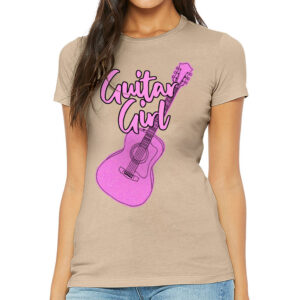 Guitar Design Slim Fit T-Shirt - Graphic Women's T-Shirt - Cute Slim Fit Tee