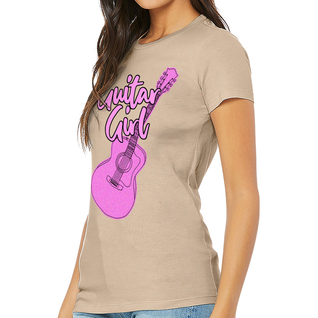 Guitar Design Slim Fit T-Shirt - Graphic Women's T-Shirt - Cute Slim Fit Tee - Image 3