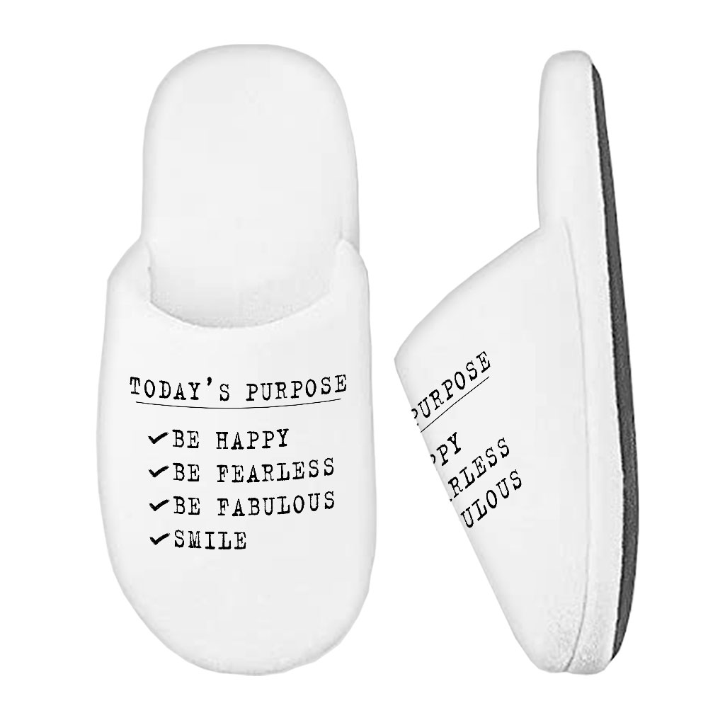 Today's Purpose Memory Foam Slippers - Quote Slippers - Graphic Slippers - Image 2