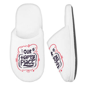 Our Happy Place Memory Foam Slippers - Themed Slippers - Cool Design Slippers