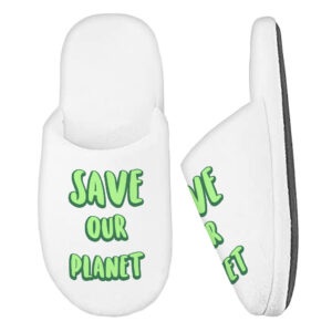 Save the Planet Memory Foam Slippers - Earth Day Slippers - Trendy Slippers
