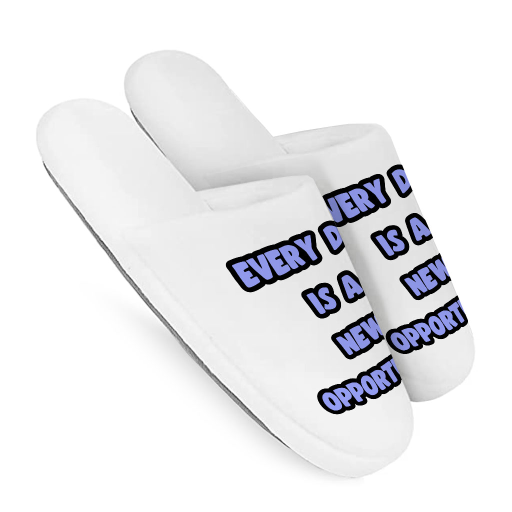Motivational Quote Memory Foam Slippers - Cute Slippers - Printed Slippers - Image 3