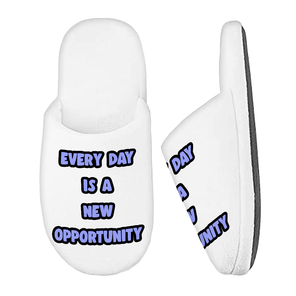 Motivational Quote Memory Foam Slippers - Cute Slippers - Printed Slippers - Image 2