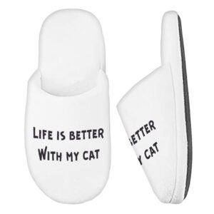 Cat Lover Memory Foam Slippers - Cat Themed Slippers - Cool Slippers