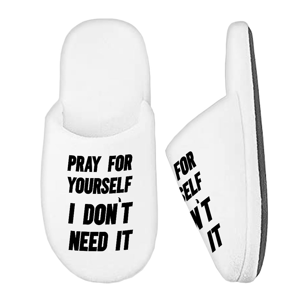 Cool Design Memory Foam Slippers - Quote Slippers - Printed Slippers - Image 2