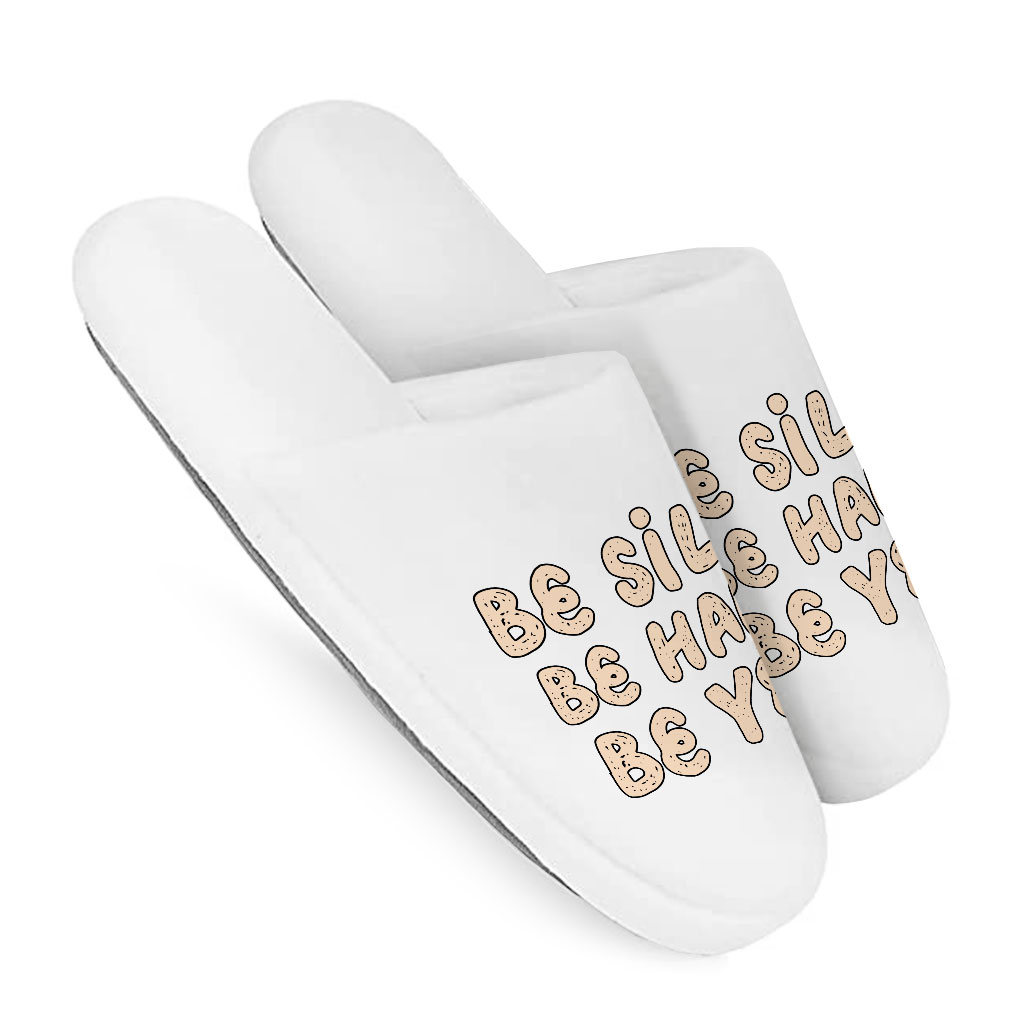 Be Happy Memory Foam Slippers - Be You Slippers - Cool Trendy Slippers - Image 3