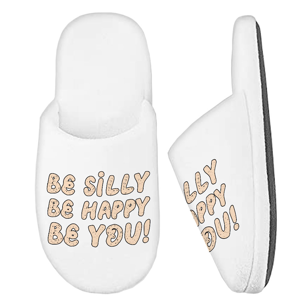 Be Happy Memory Foam Slippers - Be You Slippers - Cool Trendy Slippers