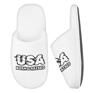 Born in the USA Memory Foam Slippers - Patriotic Design Slippers - Cool Design Slippers