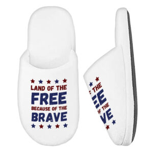 Land Of the Free Memory Foam Slippers - Patriotic Slippers - Best Print Slippers