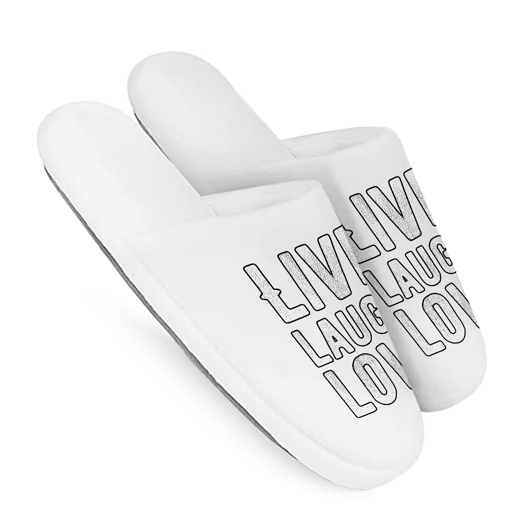 Live Laugh Love Memory Foam Slippers - Trendy Slippers - Cool Slippers - Image 3
