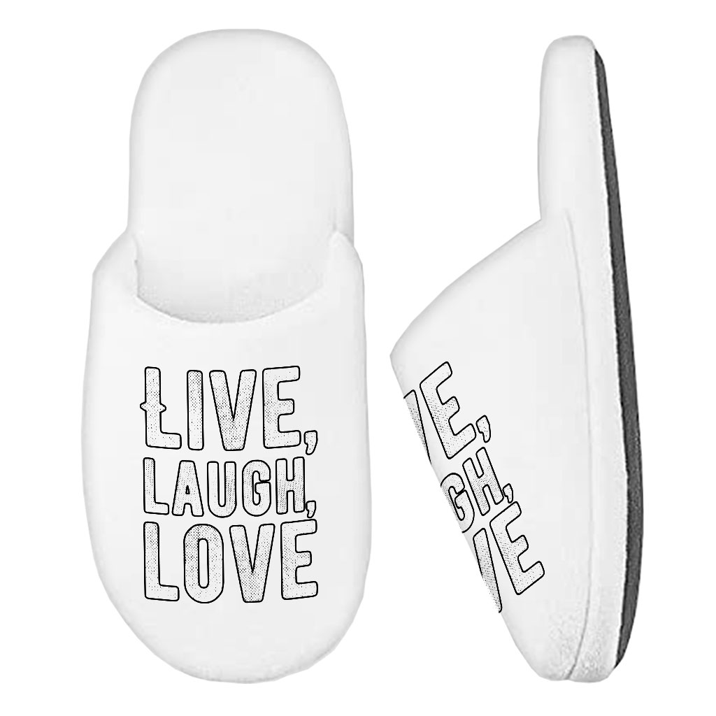 Live Laugh Love Memory Foam Slippers - Trendy Slippers - Cool Slippers