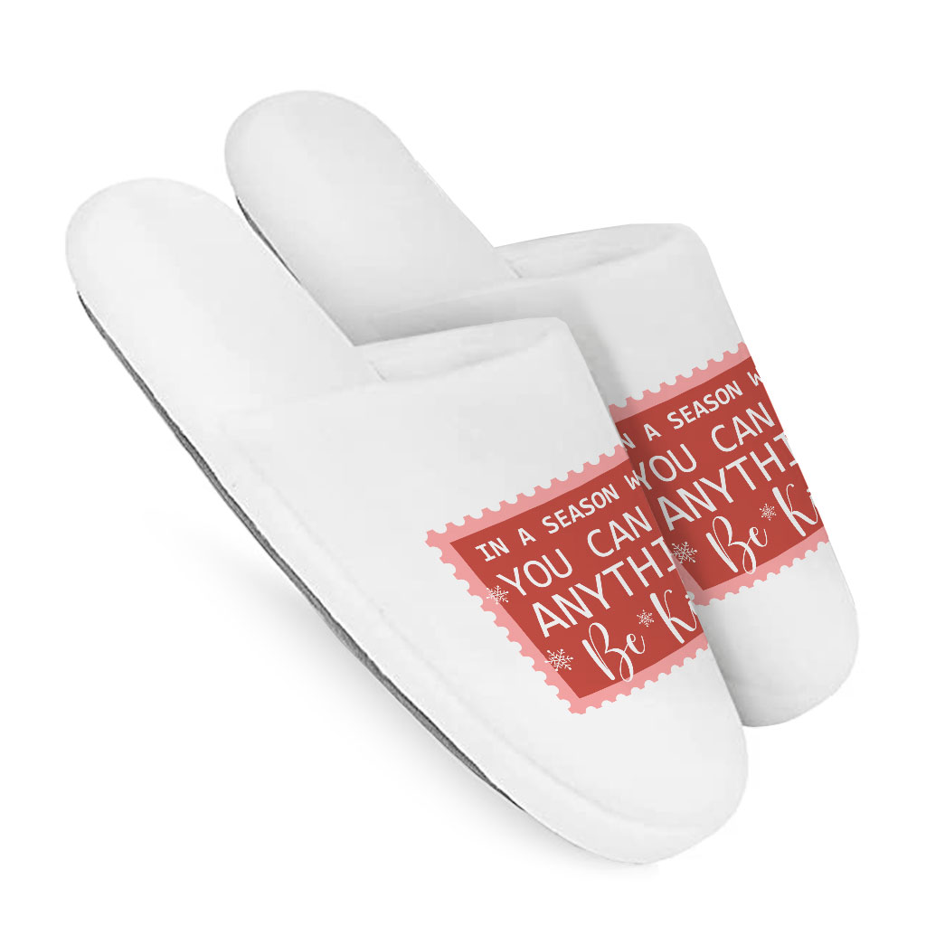 Be Kind Memory Foam Slippers - Christmas Quotes Slippers - X-mas Slippers - Image 3