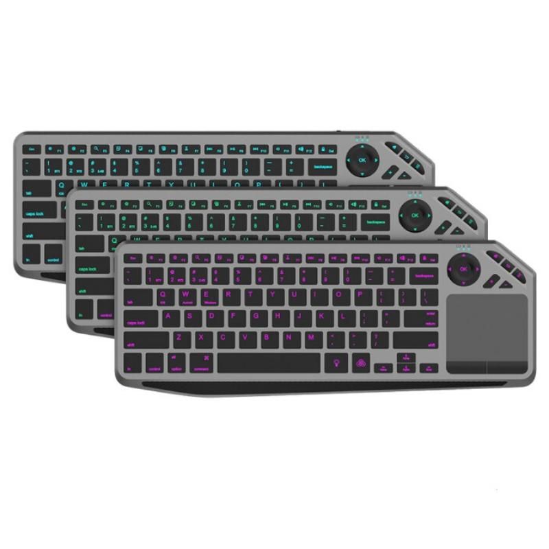 Multi-Device Wireless Bluetooth Backlit Keyboard with Touchpad for Smart TV, Tablet, and PC