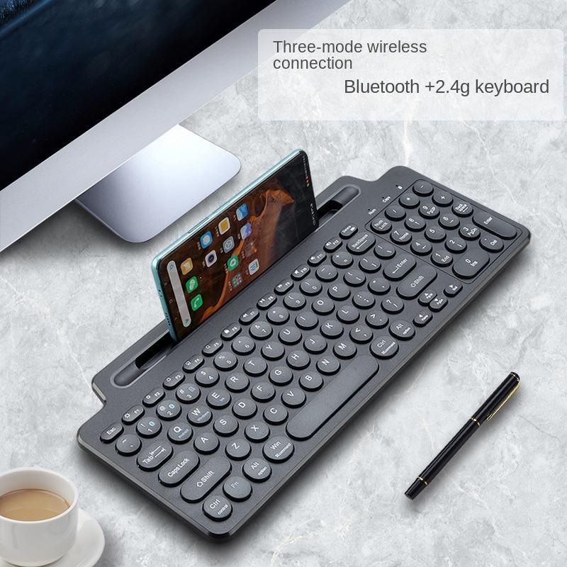 Multi-Device Wireless Touchpad Keyboard - 3-in-1 Connectivity for Tablet, Desktop, and Smartphone