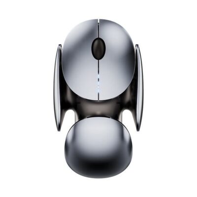 2023 Space-Grey Wireless Mouse - USB Charging, Silent Click, Aluminum Alloy