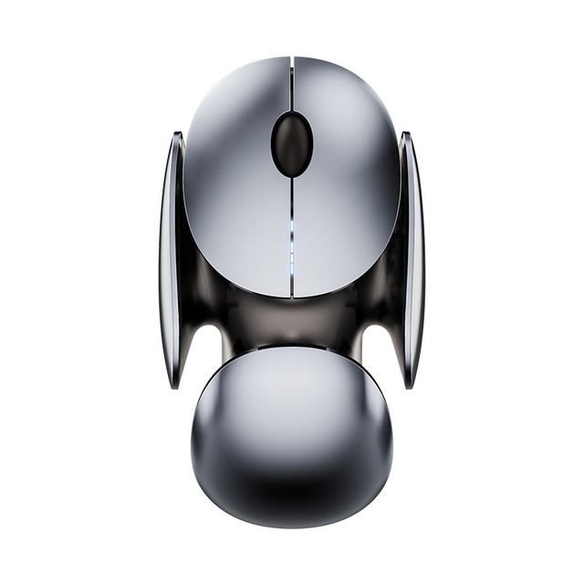 2023 Space-Grey Wireless Mouse - USB Charging, Silent Click, Aluminum Alloy