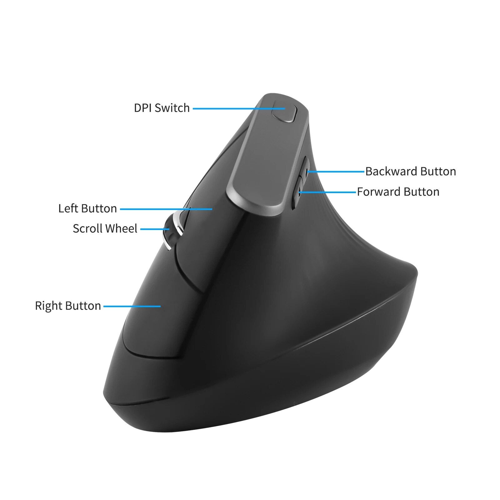 Ergonomic 1600DPI Wireless Vertical Mouse for Gaming and Comfort - Image 3
