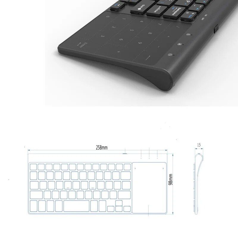 Compact Wireless Keyboard with Touchpad & Numeric Keypad for Multi-Device Control - Image 7