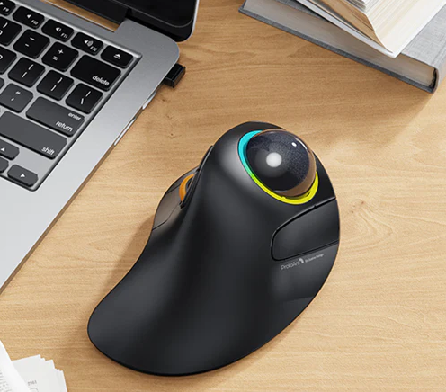 Wireless Bluetooth Ergonomic Trackball Mouse with RGB Backlight
