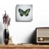 Butterfly Acrylic Wall Clock — Green Blue Tropical Home Decor