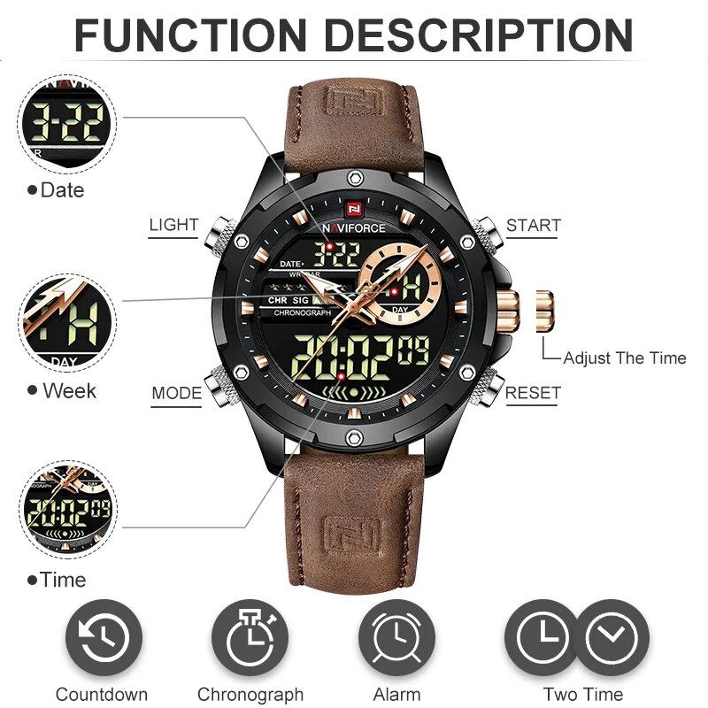 Dual Display Watch with LED Quartz Movement - Image 4