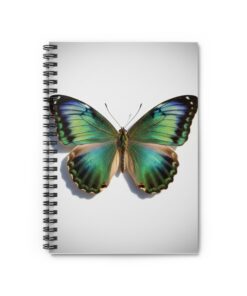 Green Blue Butterfly Spiral Notebook — Ruled Journal for Nature Lovers