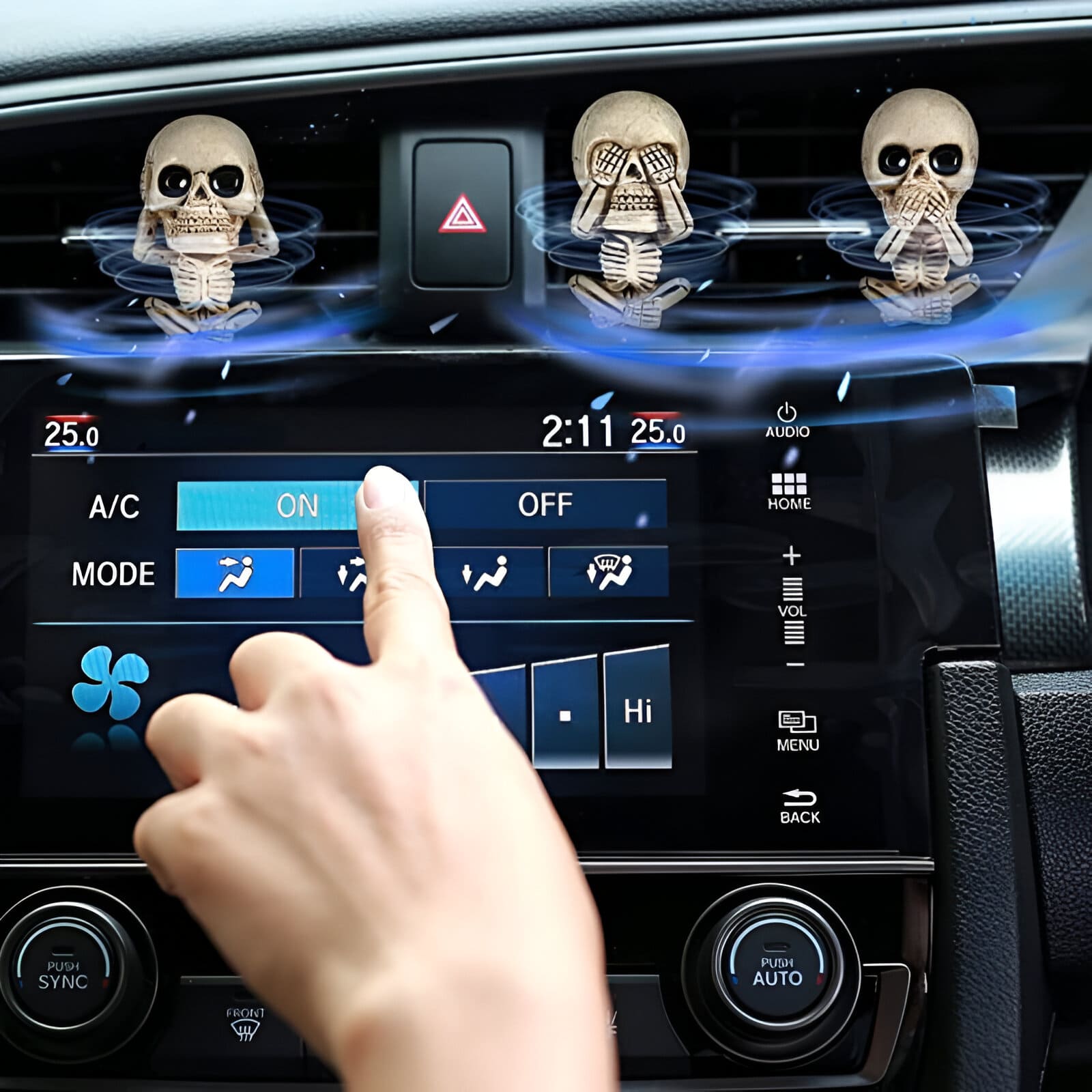 Skeleton Skull Car Air Freshener Vent Clip - Image 5