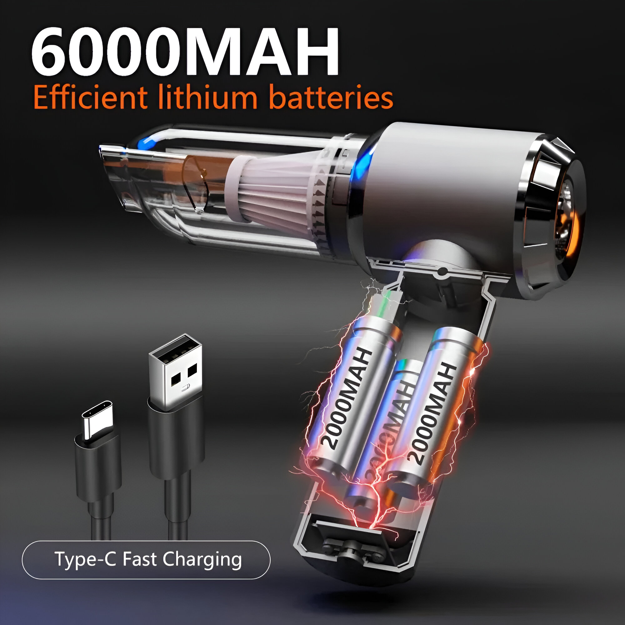 180000PA Mini Car Vacuum Cleaner - Image 3