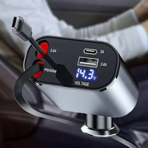 4-in-1 Retractable Car Charger