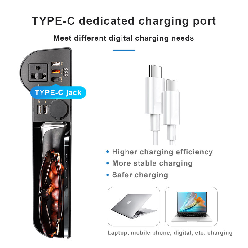 USB Car Seat Gap Organizer with LED Display and 220V Power Adapter - Image 4