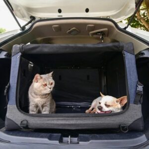 Portable & Foldable Pet Car Dog Cage Kennel – Indoor/Outdoor Dog Tent with Carry Bag, Removable Washable Cover