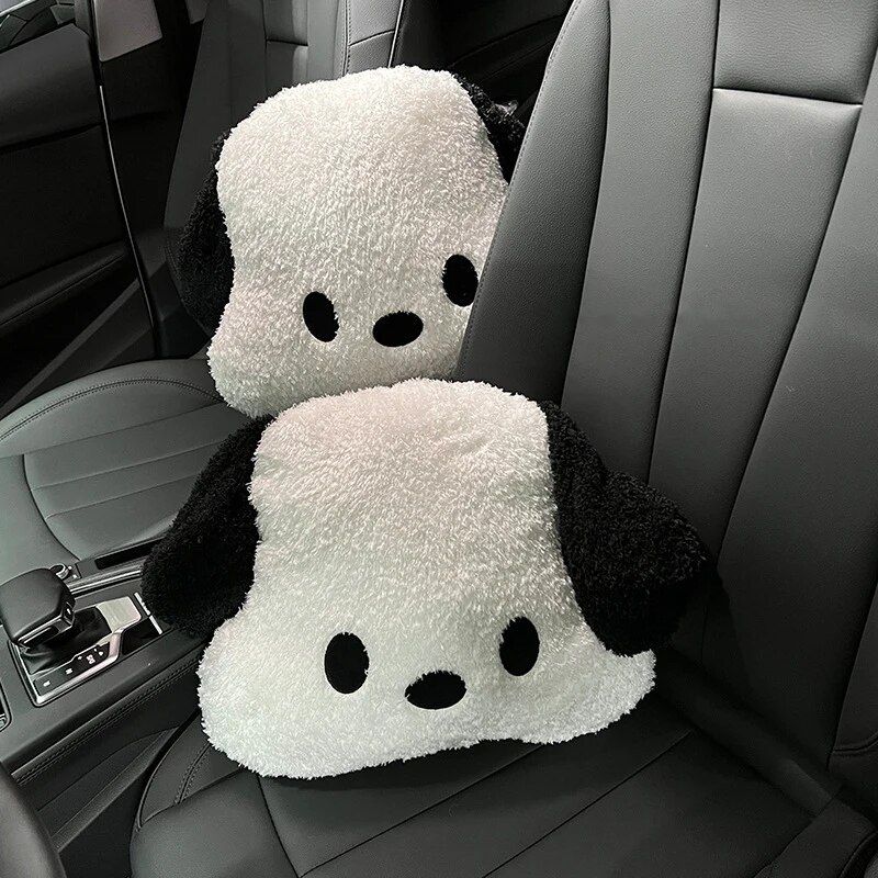 Plush Pochacco Anime Car Headrest & Lumbar Support Pillow - Image 3