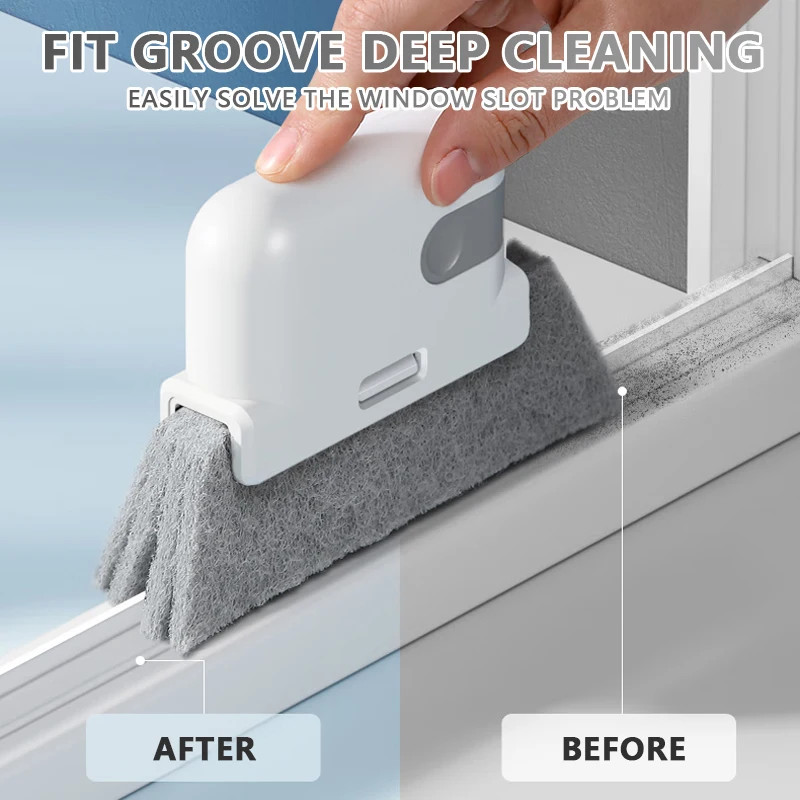 Window Groove Cleaning Brush - Handheld Sliding Door Track & Crevice Cleaner - Image 2