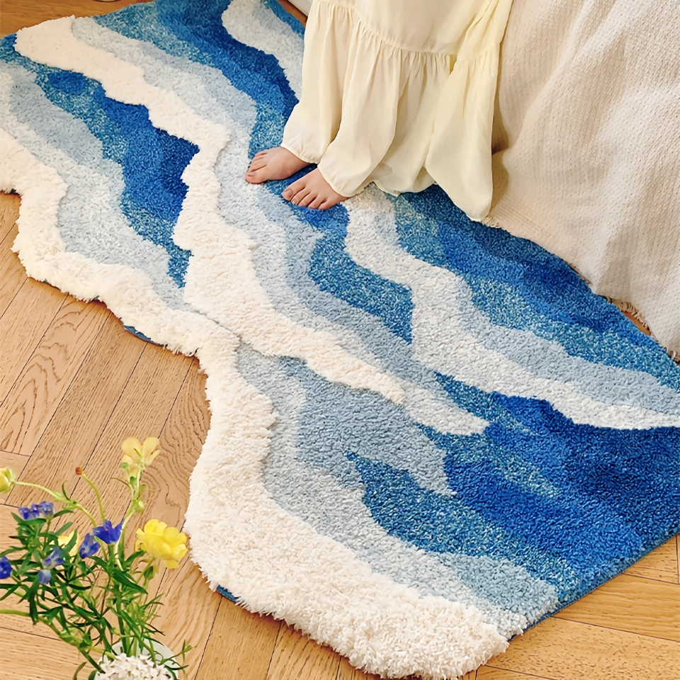 Fluffy Ocean Wave Rug for Bedroom and Living Room - Image 2