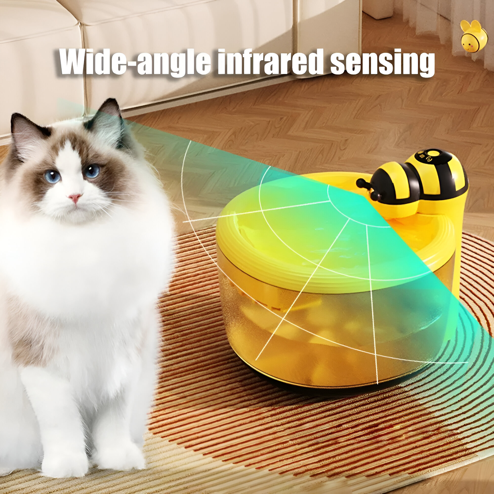 2.2L Wireless Cat Water Dispenser with Smart Sensor and Mute Operation - Image 2