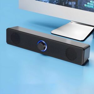 Compact Wired Bluetooth Stereo Speaker with High Volume for Multimedia Devices