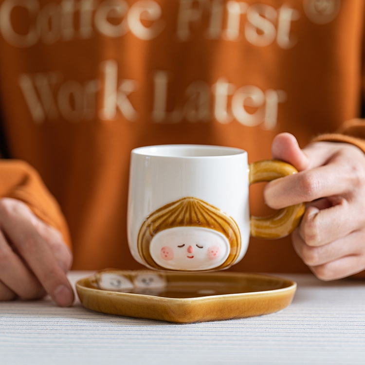 Ceramic Mug with Saucer - Image 2