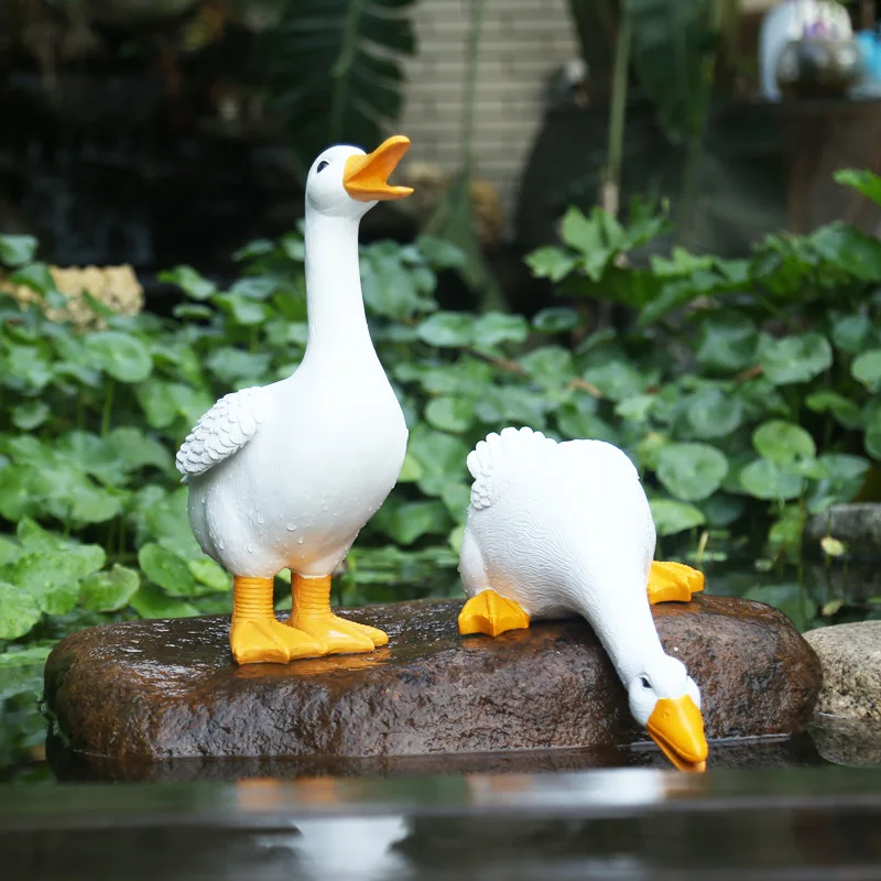 Charming Duck Figurine Sculptures for Home and Garden Decor - Image 3