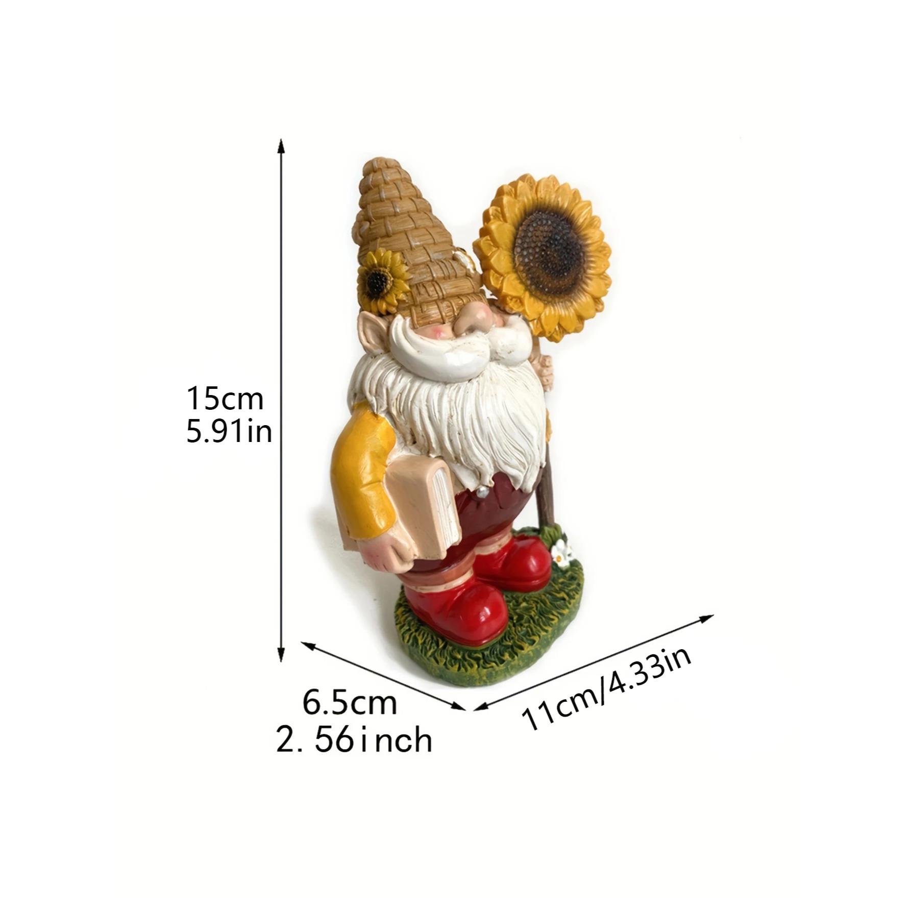 Adorable Sunflower Gnome Resin Statue - Image 5