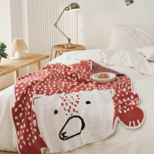 Bear Design Knitted Blanket