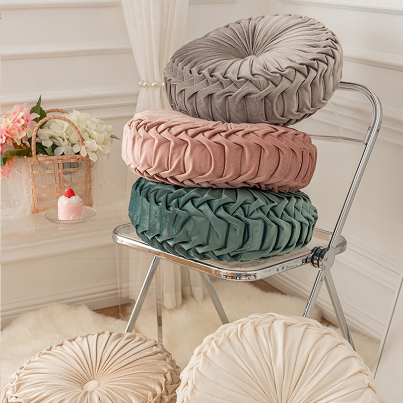 Round Velvet Pumpkin Pillow - Soft Dandelion Cushion for Sofa & Tatami - Image 3