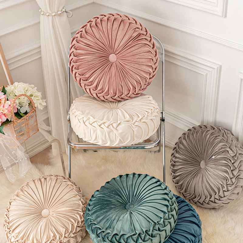 Round Velvet Pumpkin Pillow - Soft Dandelion Cushion for Sofa & Tatami - Image 2