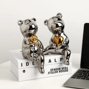 Light Luxury Ceramic Bear Ornament