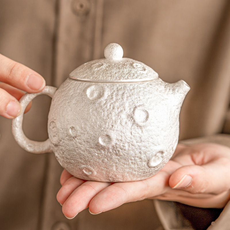 Gilded Silver Ceramic Teapot - Image 4