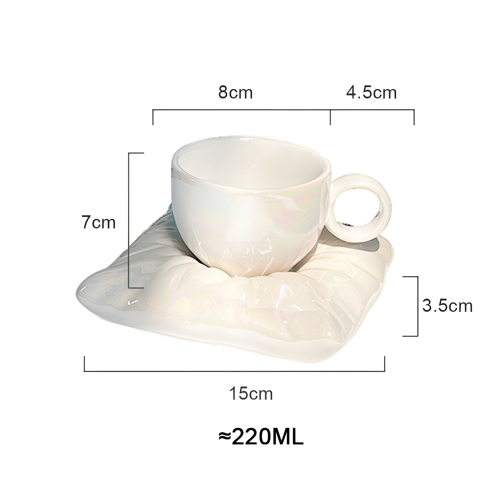 Flower-Shaped Ceramic Cappuccino Coffee Cup and Saucer Set - Image 8
